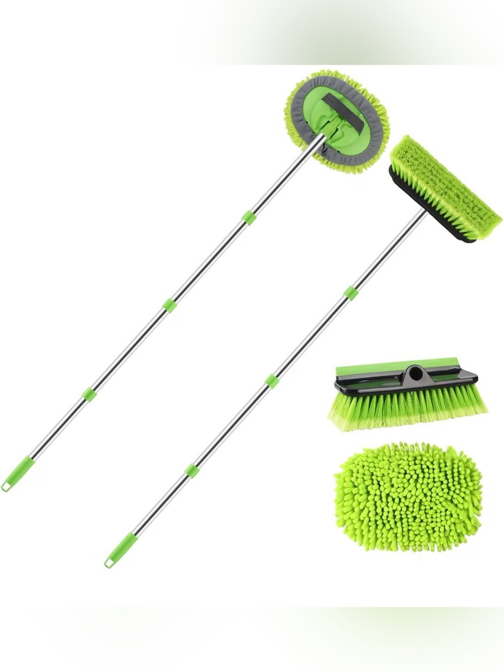 Car Wash Brush Kit with Extendable Poles